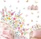 Flower Wall Decals Daisy Wildflower Grass Butterflies Wall Stickers (Multi)
